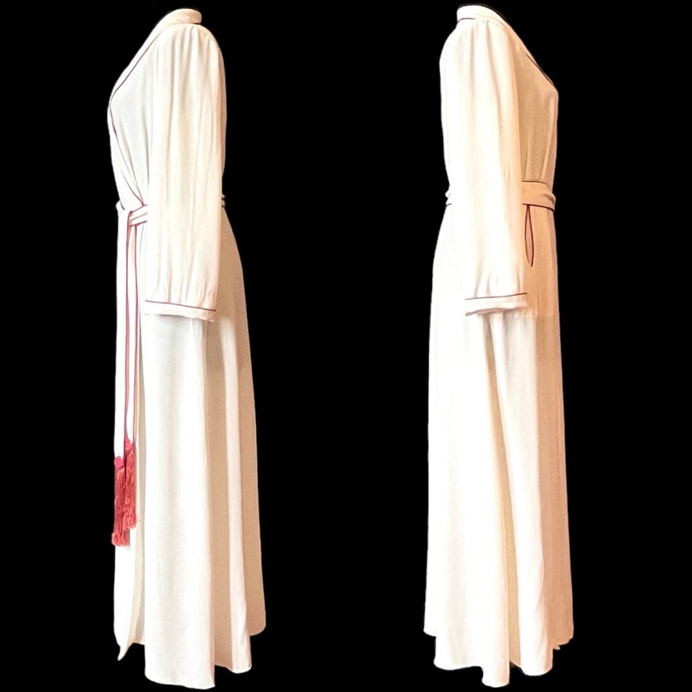 SOLD 1940s Robe Gown Vintage Bridal Wedding Night Luxurious Crepe Lingerie Tula - Picture 3 of 10